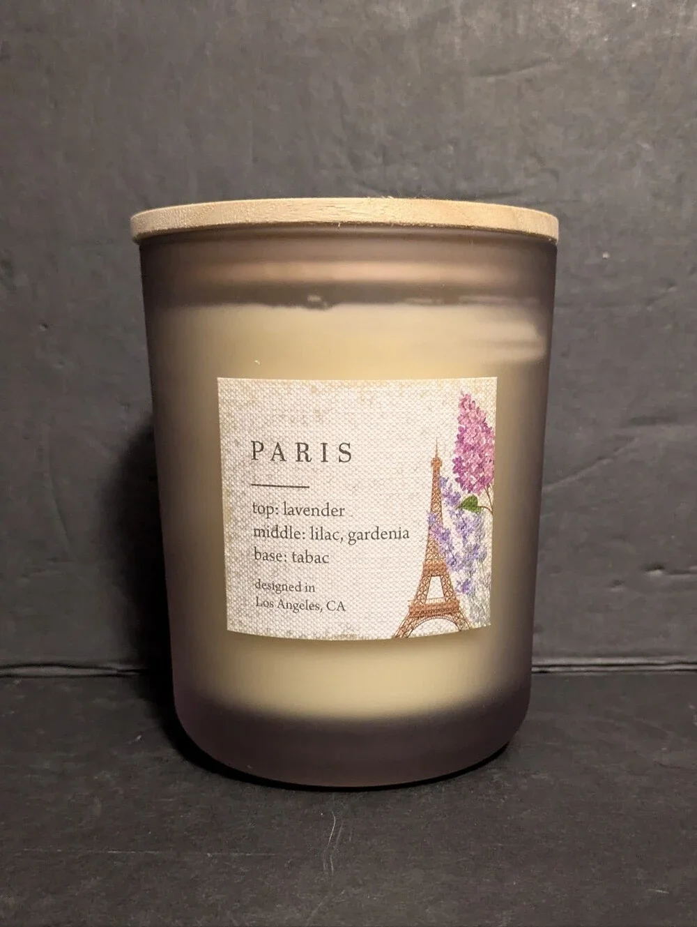 Flora Classique Paris Scented Candle Lavender Middle Gardenia Lilac Base Tabac